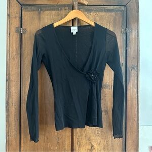 Vintage Y2K Paola Frani black wrap top